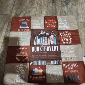 Booktrovert Decorative Throw Pillow Cover - Brown & Tan Bookish Design